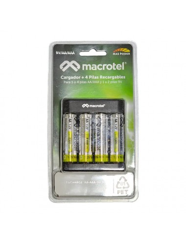 Macrotel  Cargador 4 Pilas...